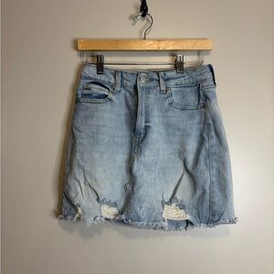 Wild Fable Light Blue Distressed Mini Skirt